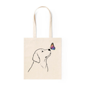 Tote Bag Algodón Perros – Amigo Mariposa | Bolsa Tela Mujer 38x42 cm