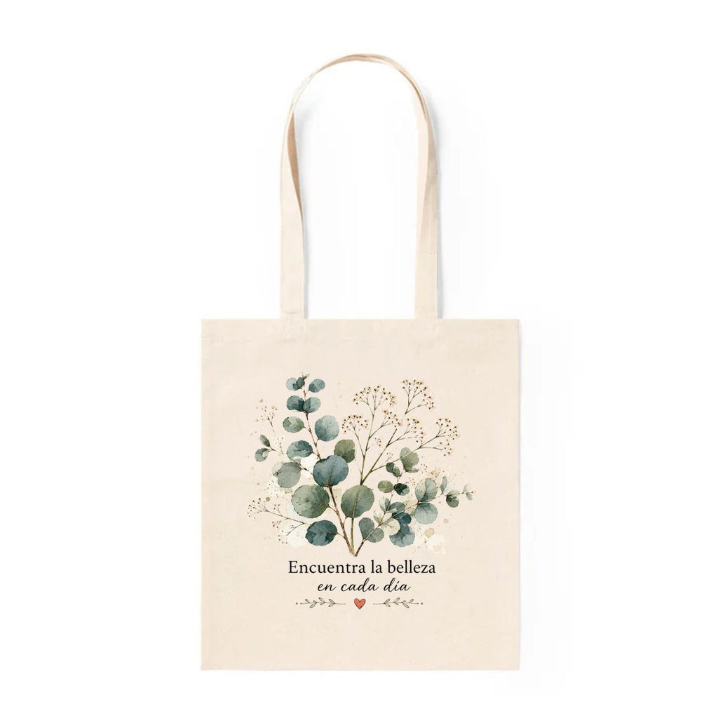 Tote Bag Eucalipto Encuentra la Belleza en Cada Día - diseño acuarela