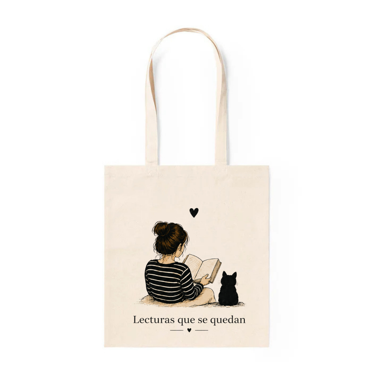 Tote Bag Algodón Lectora – Lecturas que se Quedan | Bolsa Tela Mujer 38x42 cm