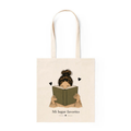 Tote Bag Algodón Lectora – Mi Lugar Favorito | Bolsa Tela Mujer 38x42 cm