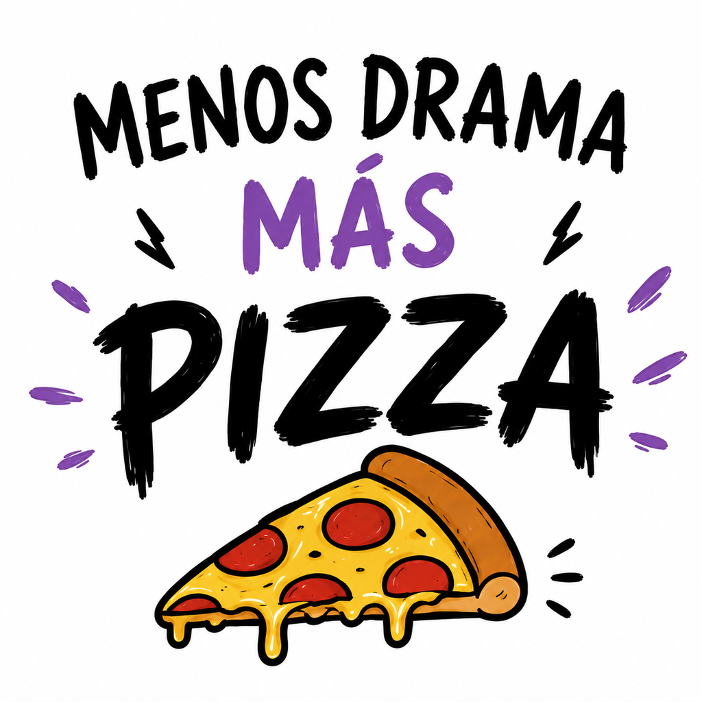 Tote Bag Menos Drama, Más Pizza