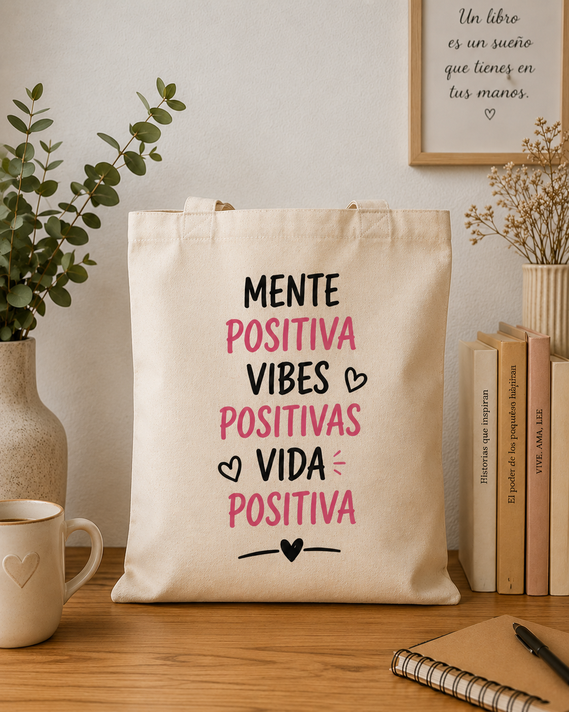 Tote Bag Mente positiva, vibes positivas