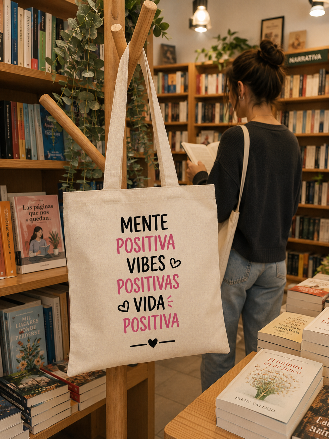 Tote Bag Mente positiva, vibes positivas