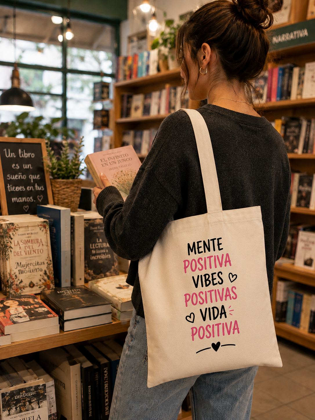 Tote Bag Mente positiva, vibes positivas
