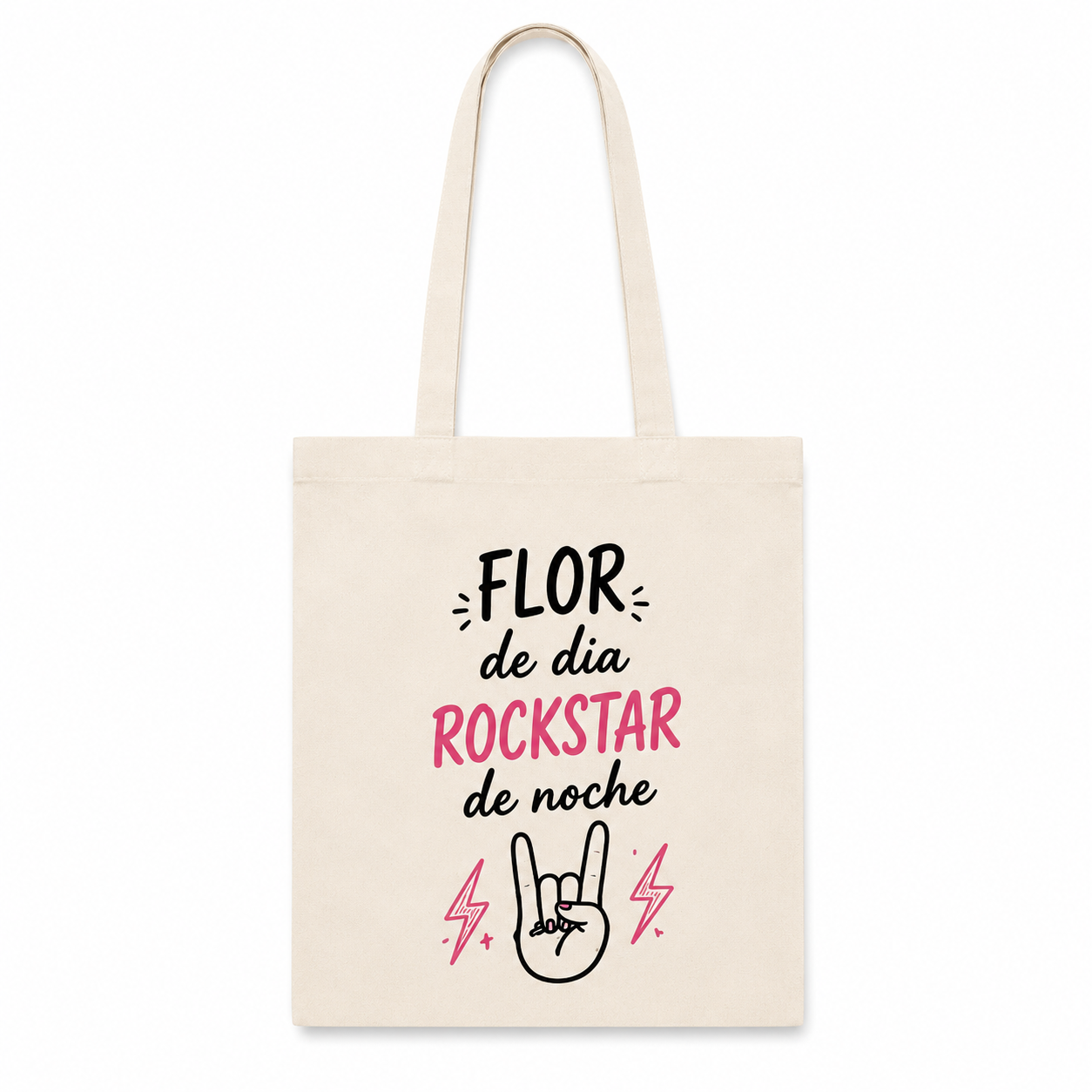 Tote Bag Flor de Día, Rockstar de Noche