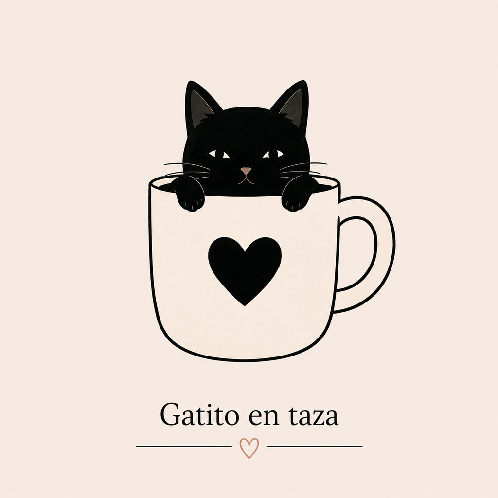 Tote Bag Gatito en Taza