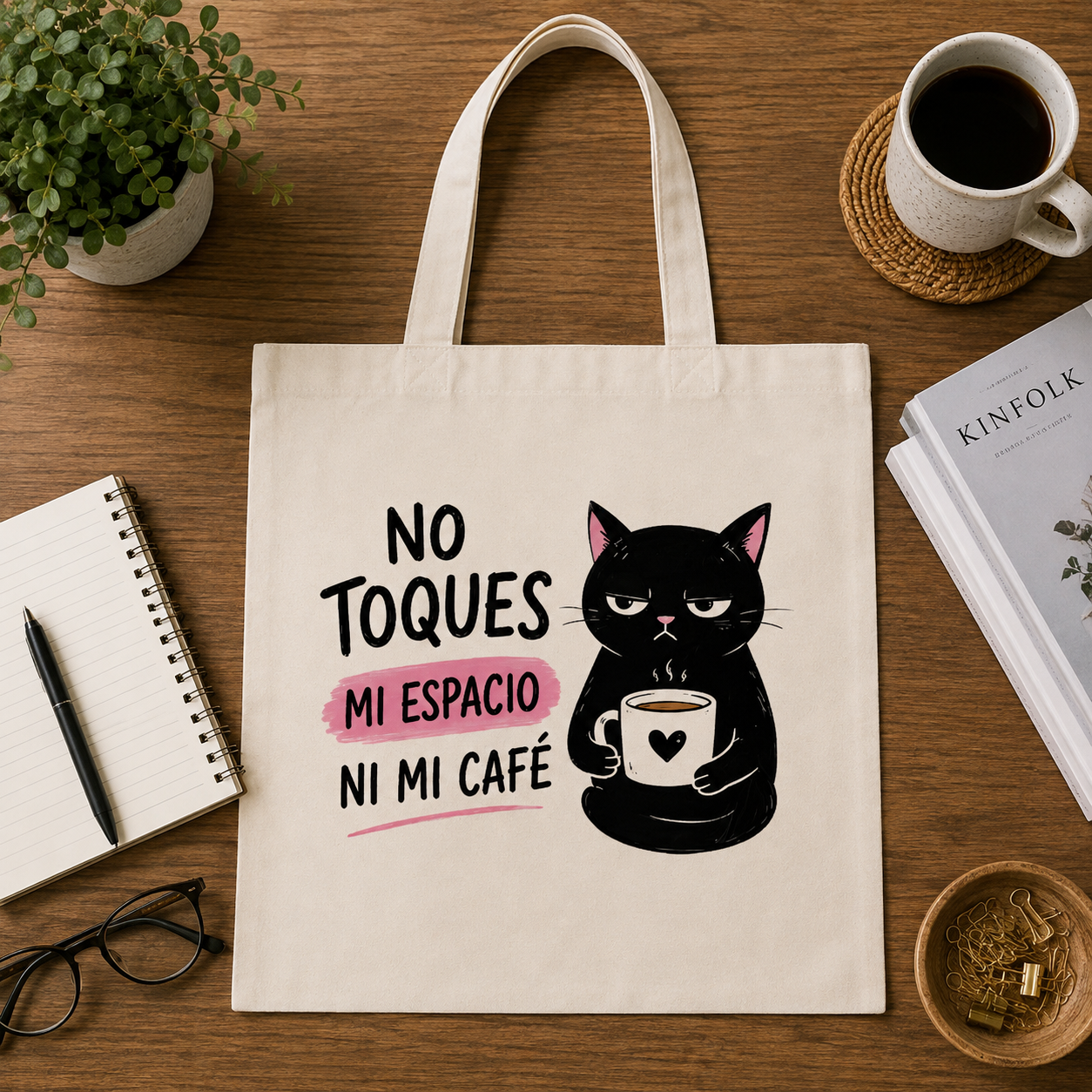 Tote Bag No Toques Mi Espacio Ni Mi Café