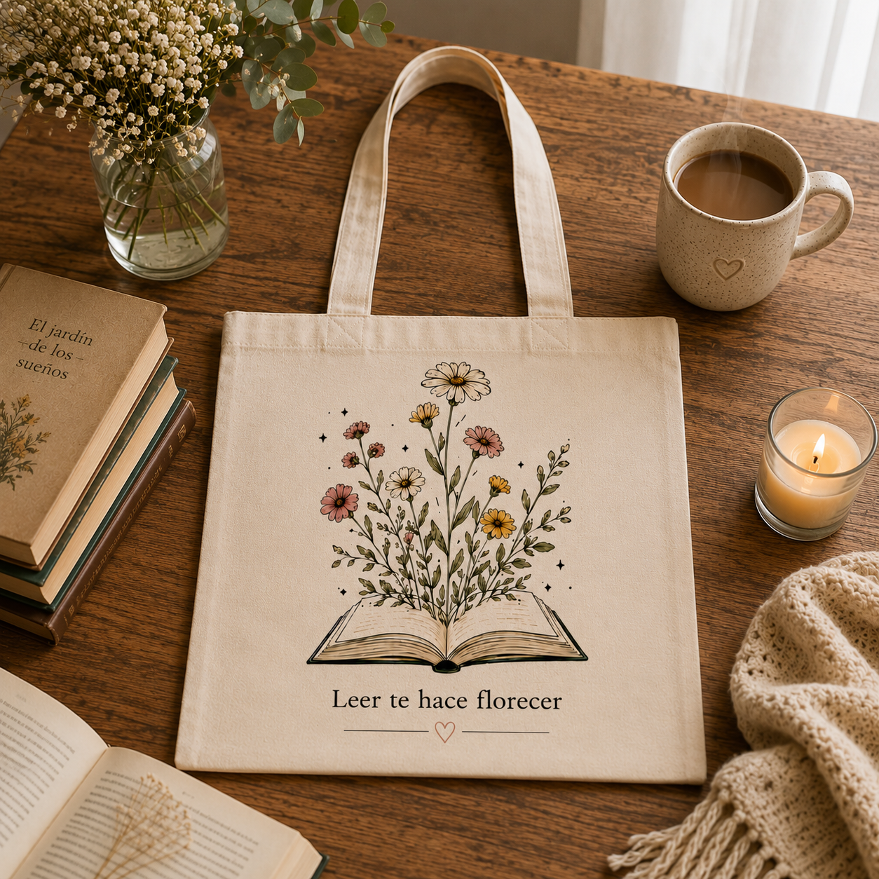 Tote Bag Leer te hace florecer