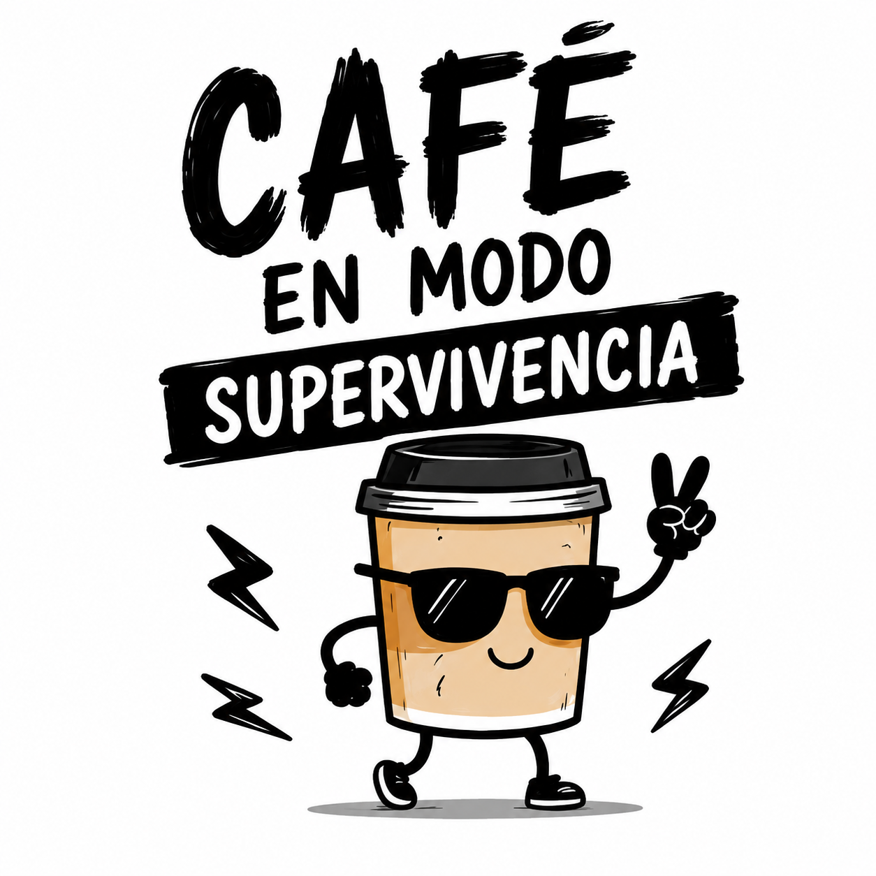 Tote Bag Café en Modo Supervivencia
