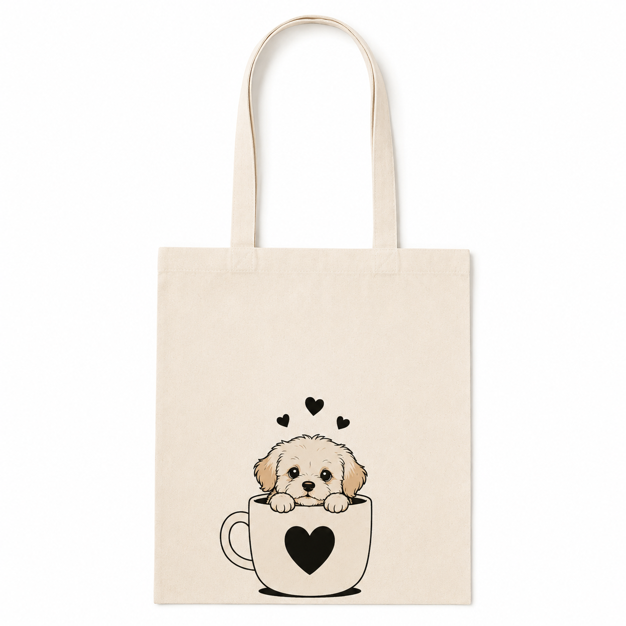 Tote Bag Un Café, Un Cachorro y Mucho Amor