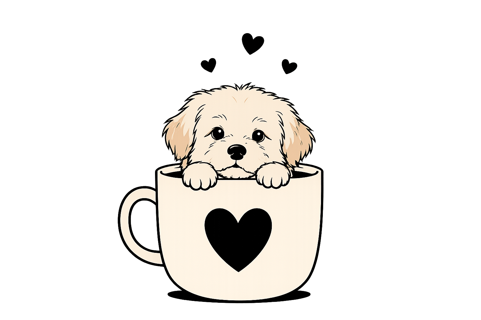 Tote Bag Un Café, Un Cachorro y Mucho Amor