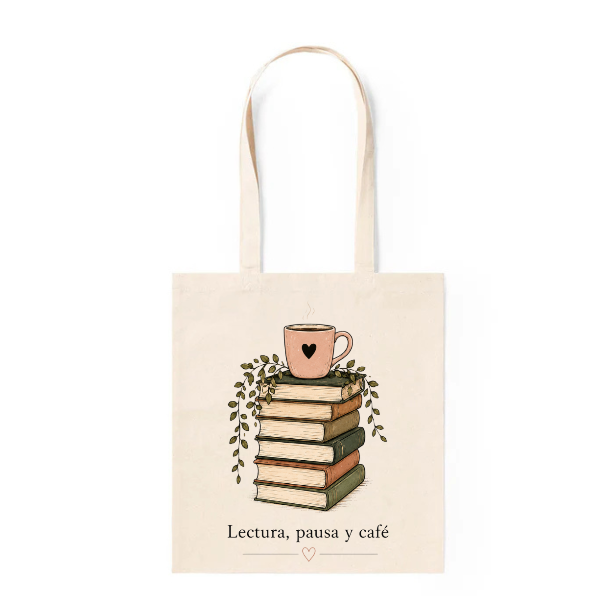Tote Bag Lectura, Pausa y Café