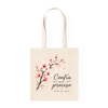 Tote Bag de Algodón con Flores de Cerezo "Confía en el Proceso"