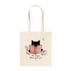Tote Bag de Algodón con Gato "Mi Terapia: Libros, Gatos y Té"