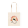 Tote Bag de Algodón con Arcoíris "Vibra Alto y Todo Fluye"