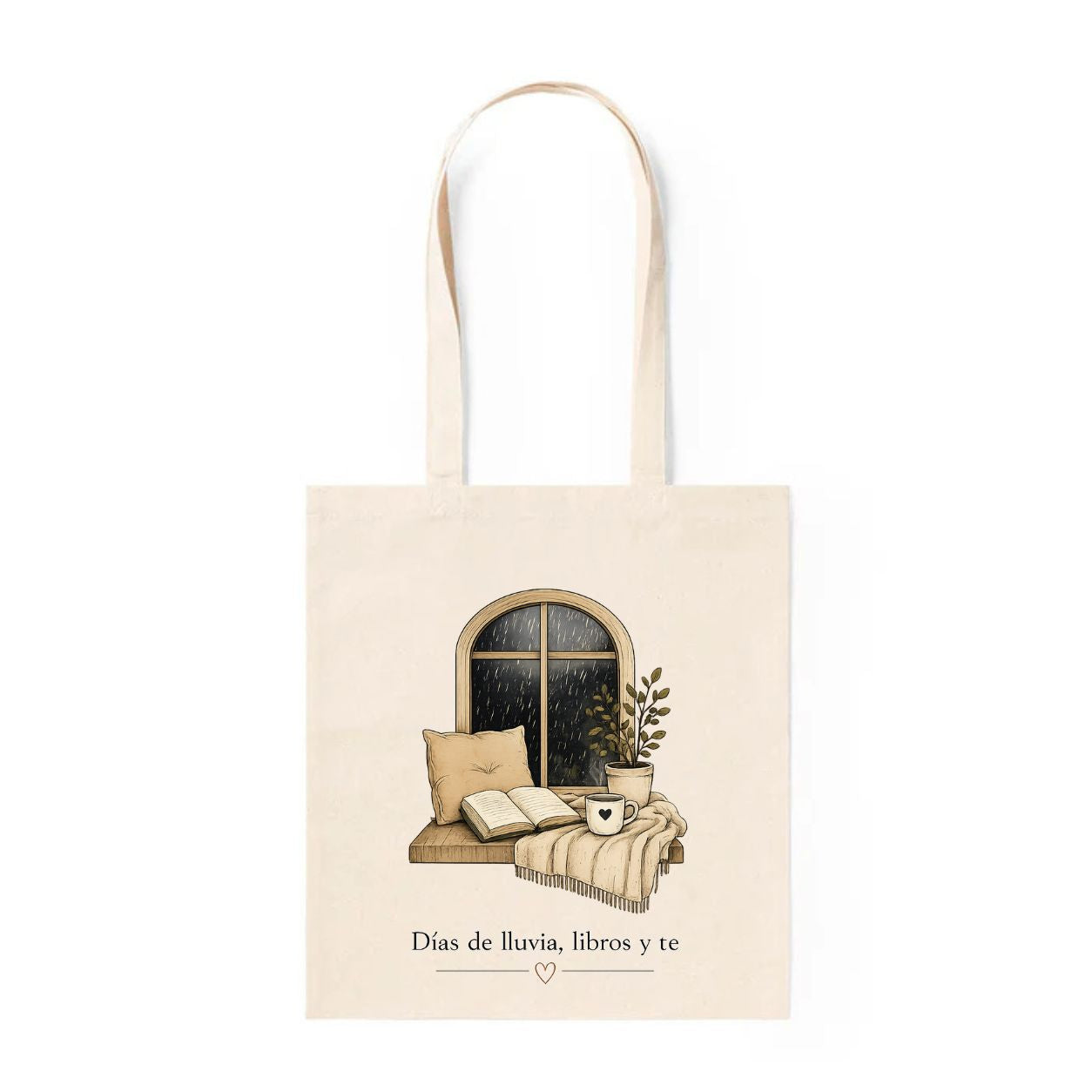 Tote Bag Días de Lluvia, Libros y Té