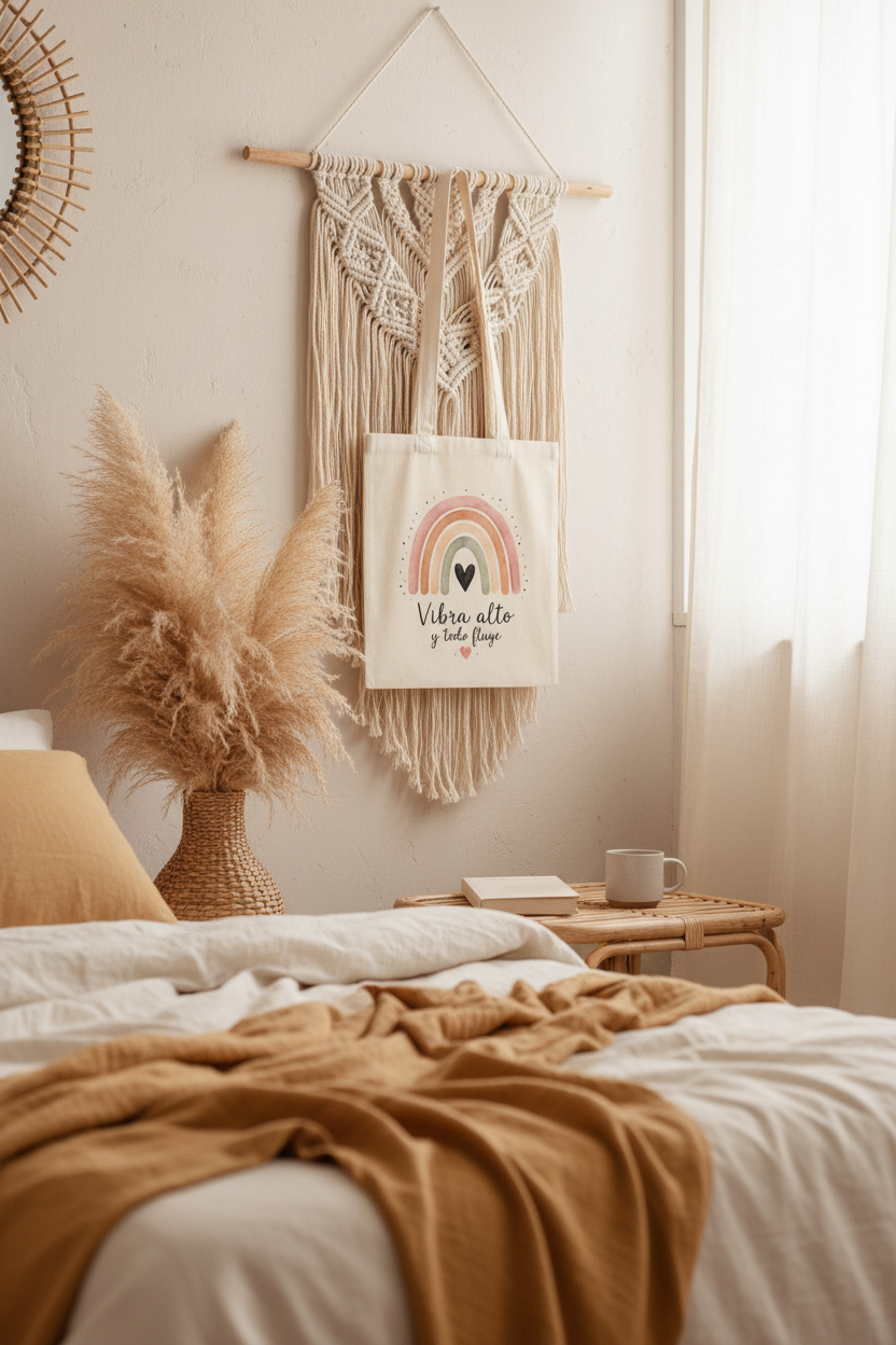 Ambiente 2 – Dormitorio boho con macramé