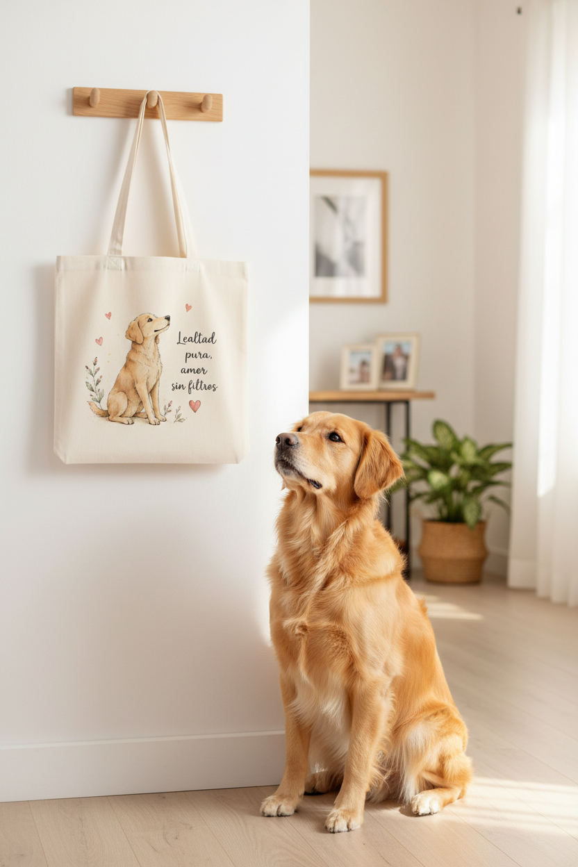 Ambiente 2 – Perchero con golden retriever