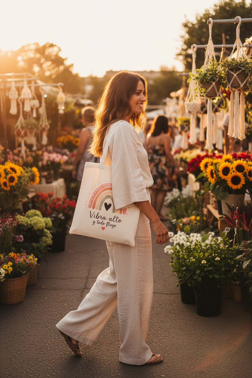 Ambiente 3 – Mujer boho en mercado exterior