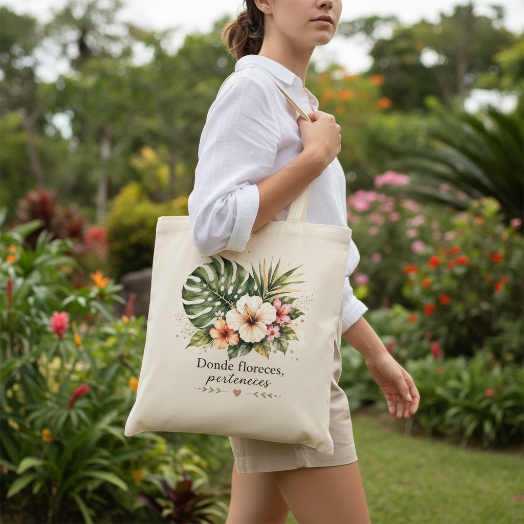 Tote Bag Donde Floreces Perteneces - lifestyle jardín tropical