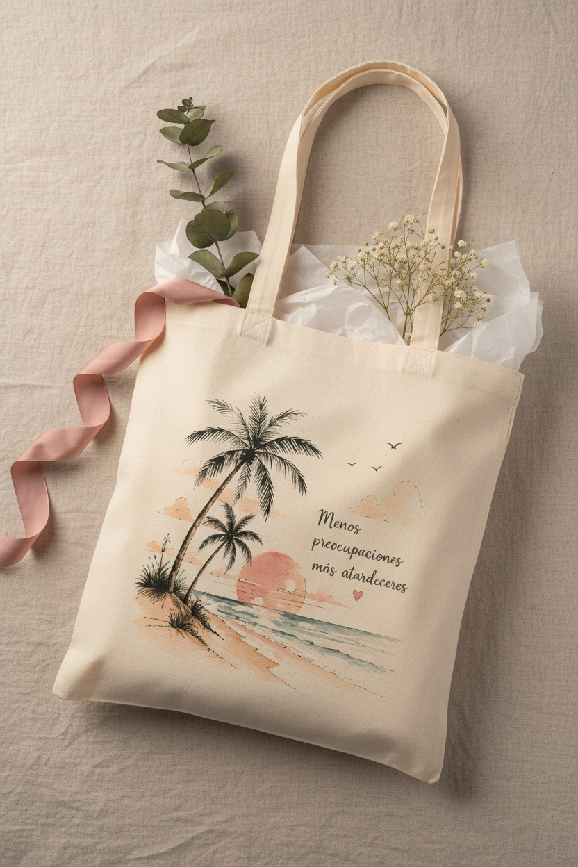 Tote Bag Atardecer - presentación regalo