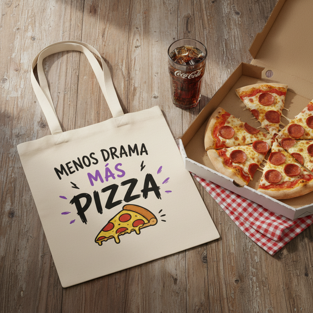 Menos Drama Más Pizza slide 1 realista